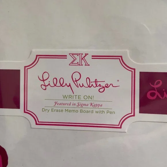 Lilly Pulitzer Sorority - Dry Erase Board - Sigma Kappa - Picture 3 of 3